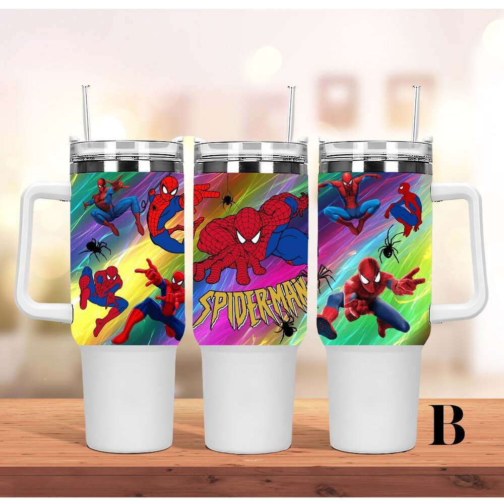 Disney MARVEL Spider men 40 oz Tumbler 40oz Water bottle Mug with straw Birthday